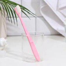 Superjugous toothbrush, 10,000 bristles, ribbed, pink