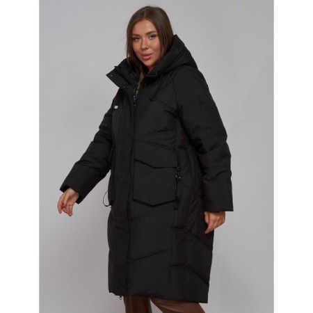 Coat insulated winter female, size 48, black color-6