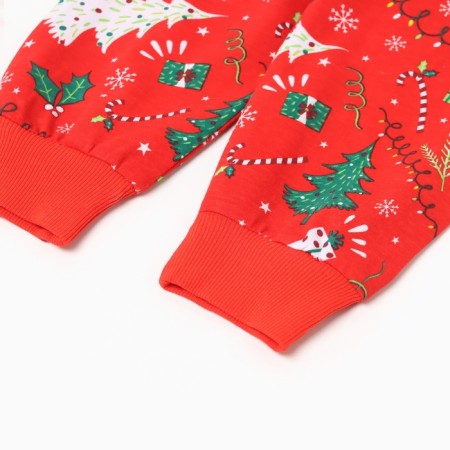 New Year. Pajama nursery (longshit/pants), red color, height 134 cm-4
