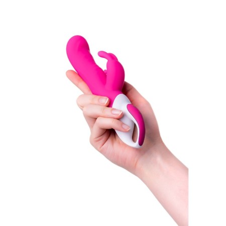 A vibrator with a clitoral stimulant Jos Elly, heated, pink, 21.5 cm-5