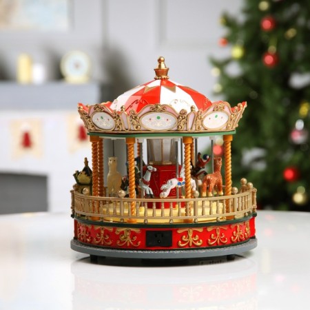 LED figure "Carousel" 23 × 23 × 23 cm, polystone, AAX3 batteries (not complete), USB, glow of multi-2