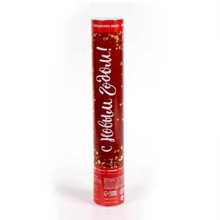 New Year's pneumatic clap “Happy New Year!”, Foil-serpentine, 30 cm.-1