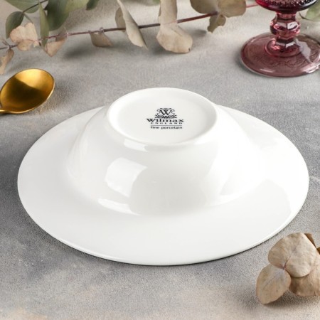 Porcelain deep -porcelain Wilmax, 395 ml, d = 22.5 cm, white color-2
