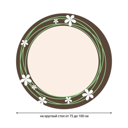Tables on the table “Circle with flowers”, round, oxford, elastic band, size 120x120 cm, diameter 75-100 cm-1