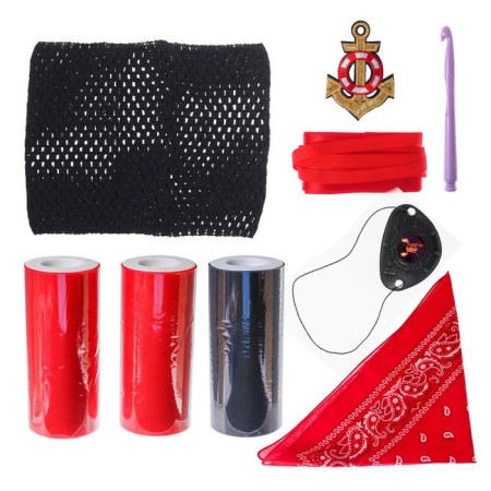 Pirate carnival costume, make yourself, corset, ribbons, brooches, accessories-1