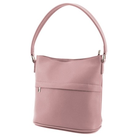 Bag women, genuine leather, pink 27x12x47 cm