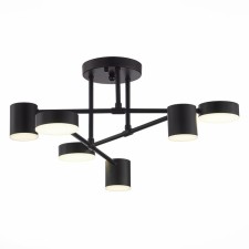 Ceiling EVOLUCE lamp. Sle201042-06. Nobel. 6x7 W, LED, 4000K, 3024 LM, 57x57x25 cm, black color