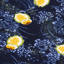 Loskot for needlework, x/b, owls on blue, 100 × 50 cm