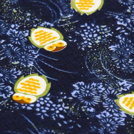 Loskot for needlework, x/b, owls on blue, 100 × 50 cm