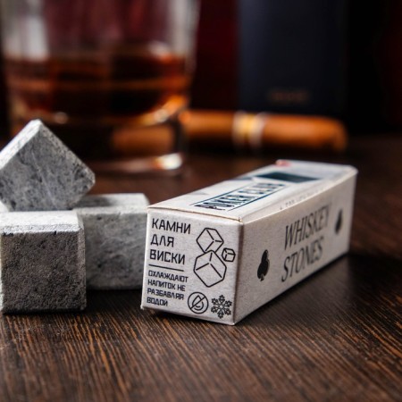 Poker whiskey stones, natural steat, 4 pcs-1