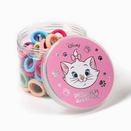 A set of hair rubber bands in a jar, 100 pieces, 1.5 cm, cats aristocrats-3