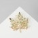 Brooch "Maple leaf", white-green color in gold