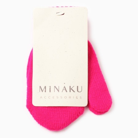 Baby mittens minku, raspberry color, 12 cm-3
