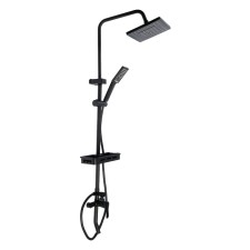 The shower system Zein Z3861, mixer, tropical and hand watering can, shelf, brass, black
