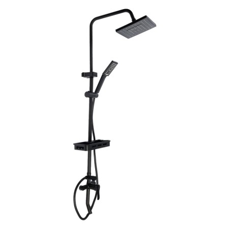 The shower system Zein Z3861, mixer, tropical and hand watering can, shelf, brass, black