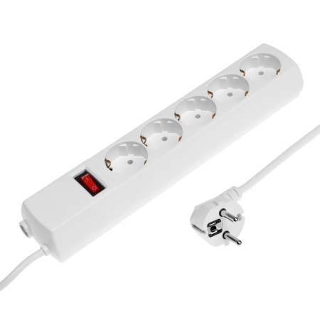 Network filter Unit, 5 nests, 3 m, 10 a, 2200 watts, with salary, white