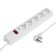 Network filter Unit, 5 nests, 3 m, 10 a, 2200 watts, with salary, white