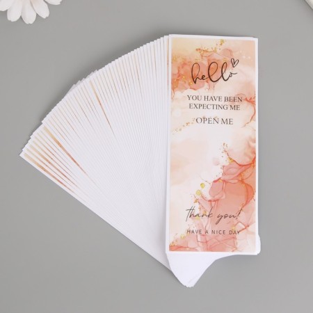 Stick Paper Gratitude "Pink marble with sparkles" set of 50 pcs 15x6 cm