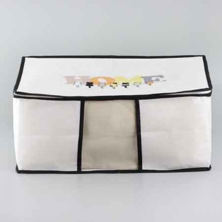 Organizer for storage, coffee for linen with PVC-fat "Home", 43 x 28.5 x 20 cm.-1