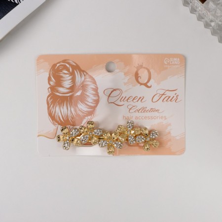 Hair hair clip "Olven" flowers, 6.5 cm, gold-2