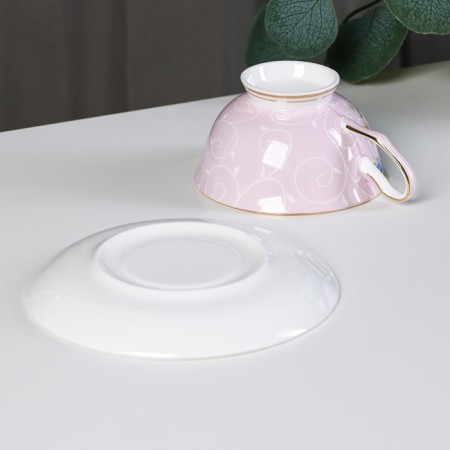 Tea steam porcelain "Tea rose", 2 items: a cup 200 ml, a saucer d = 15 cm-3