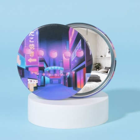 Pocket mirror "city", d = 7 cm, multi -colored-1