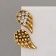 Earrings "Wings" angel, white color in black gold