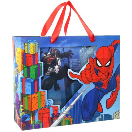 Gift package with a plastic window, 31 x 26 x 11 cm, spiderman-5