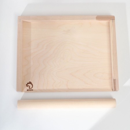 Dumpling board with sides+ Rand sling, board 38x30, slop 36x3.5 cm-3