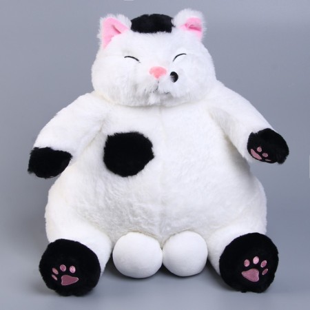Soft toy "cat", with black paws, 35 cm, white color-1