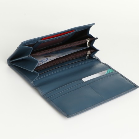 Women's wallet on magnets, blue color-3