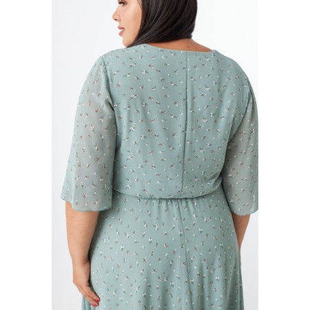 Women's dress, size 62, light green color-3