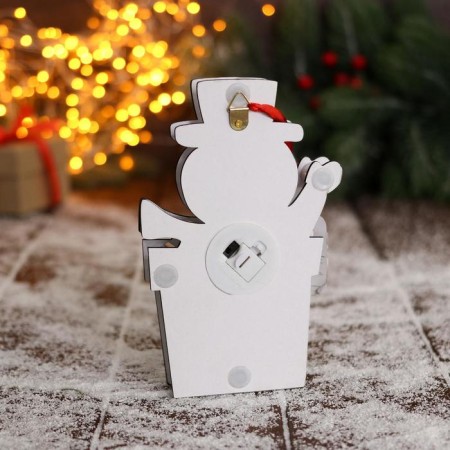 Christmas tree decoration "Snowman - Gift" 9.5x17 cm-2