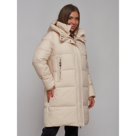 Coat insulated winter female, size 48, beige color-10