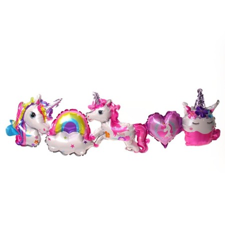 Garland of foil balls 38 "Unicorns", 105 cm