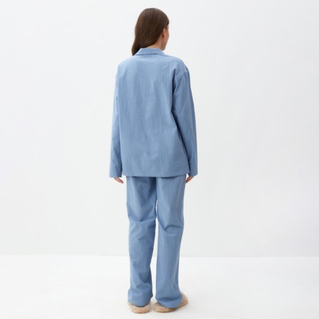 Пижама женская (рубашка и брюки) KAFTAN "Basic" р.44-46, голубой-4