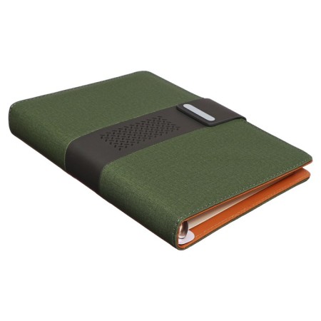Organizer on the rings A5, 80 sheets, leatherette, line, with a strap, green-1