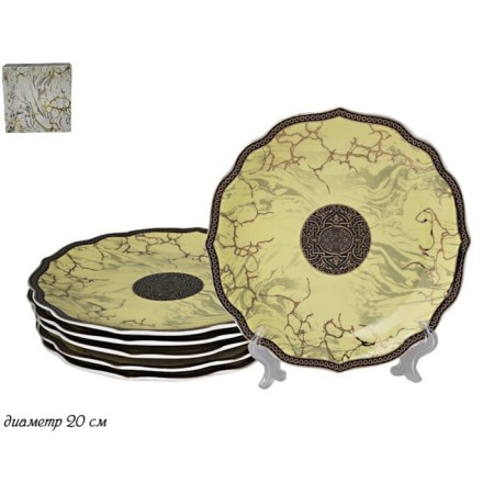 Set of plates Lenardi "Marble", d = 20 cm, 6 pcs
