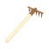 Small straight rakes, 6 twisted teeth, length 31 cm, metal, wooden handle