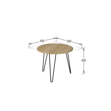 Journal table "Reed 430", 550 × 550 × 450 mm, sonoma oak color-1