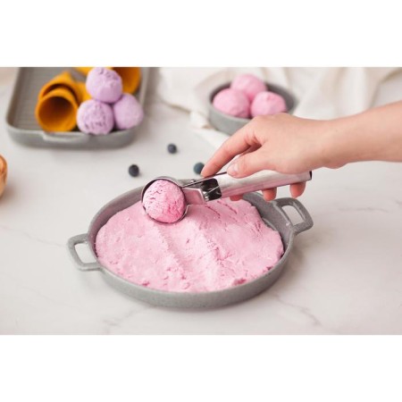 Spoon for ice cream of the elite, 18 cm, silver color-3