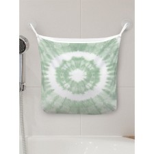 Organizer in a bathtub on the suction cups “amazing green pattern”, for storing toys and trifles, size 33x39 cm
