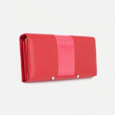 Women's wallet on magnets, red color