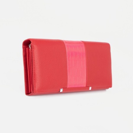 Women's wallet on magnets, red color