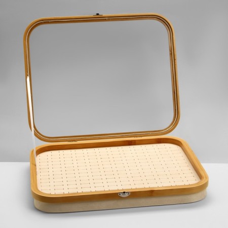 Standing for the rings "Style" 162 places, wood, 41 × 33 × 6 cm, milk color-1