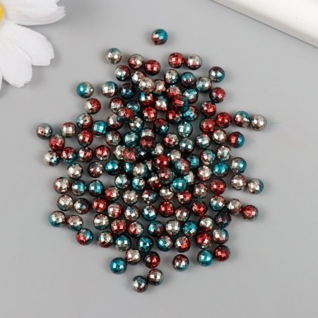 Decor for creativity plastic "Ball with faces. Red-blue" set 30 grams d = 0.6 cm-1