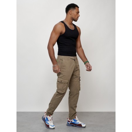Cargo jeans men, size 44, beige color-10