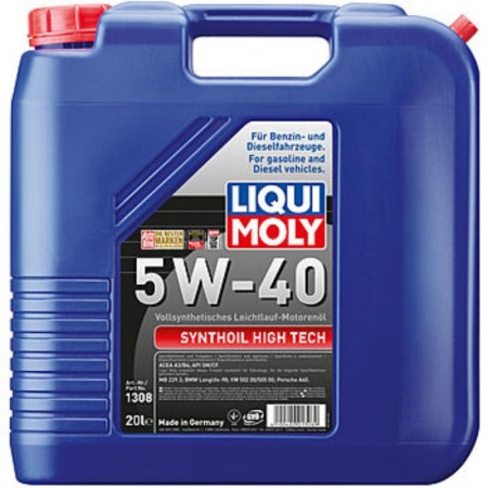 Motor oil Liqui Moly Synthoil High Tech 5W-40 SM A3/B4, 20 liters