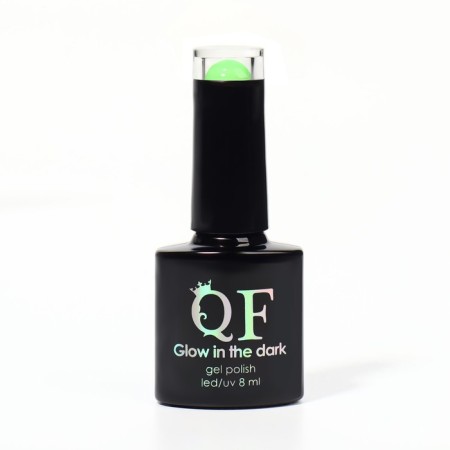 Gel nail polish, Glow in the Dark, 3-phase, 8ml, LED/UV, fluorescent, bright green color (22)-6