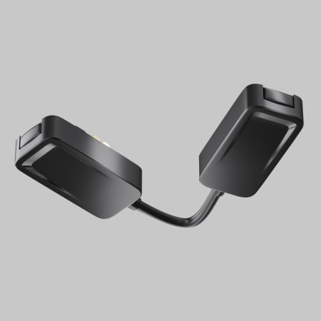 Corner power connector for the built-in track system Technical Tra084CPC-B-12, 16.3x2.5x2 cm, black color is black-1